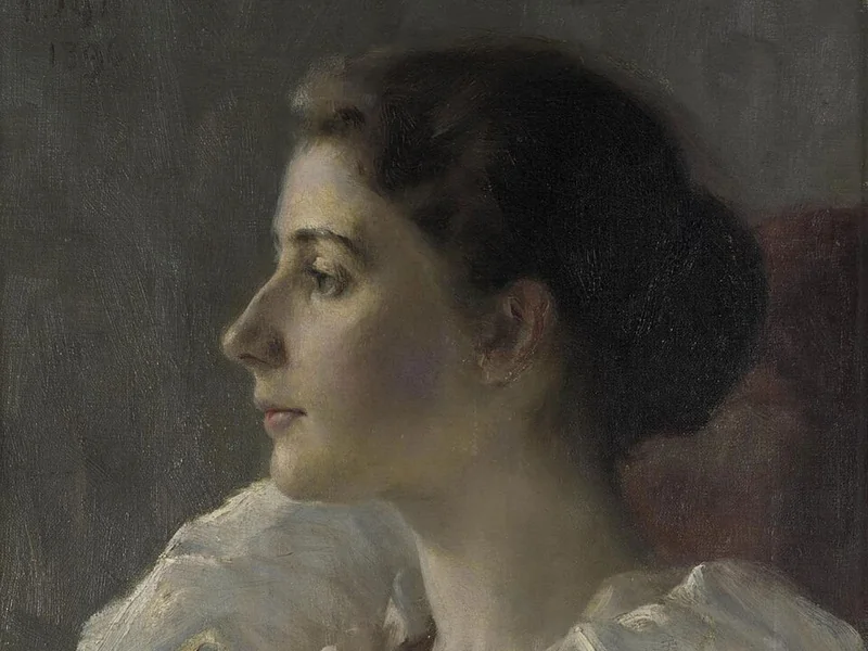 1862-Tudor St George Tucker - Ritratto di una giovane donna in abito bianco